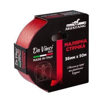 Малярна стрічка MUSTANG Da Vinci RED червона 50м х 25мм ITWP2550R фото