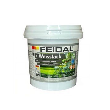 Эмаль акриловая Feidal Weisslack Белая матовая 1 л 50136025 фото