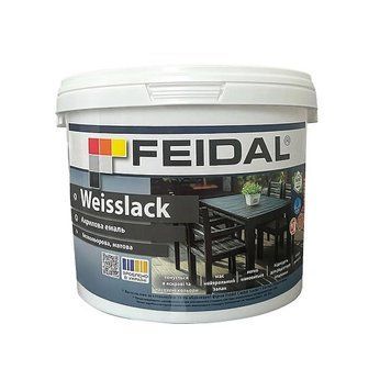Емаль акрилова Feidal Weisslack Безбарвна матова 2,5 л 50136028 фото