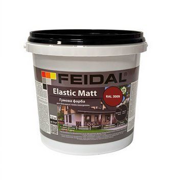 Гумова фарба Feidal Elastic Matt Матовий RAL 3009 Червоно - коричневий 1,2 кг 50132320 фото