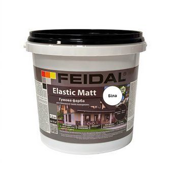 Гумова фарба Feidal Elastic Matt Матовий Білий 1,2 кг 50132292 фото