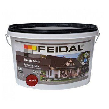Гумова фарба Feidal Elastic Matt Матовий RAL 3009 Червоно - коричневий 6 кг 50132322 фото