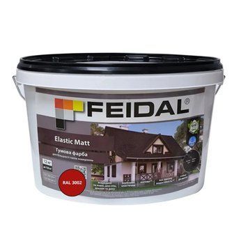 Гумова фарба Feidal Elastic Matt Матовий RAL 3002 Червоний 12 кг 50132315 фото
