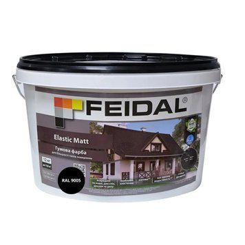Резиновая краска Feidal Elastic Matt Матовый RAL 9005 Черный 12 кг 50132355 фото