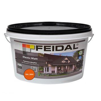Гумова фарба Feidal Elastic Matt Матовий RAL 2004 Помаранчевий 3,5 кг 50132309 фото