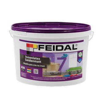 Фарба Feidal Innenlatex Seidenmatt 7 Шовковисто-матова Біла 10 л 50105258 фото