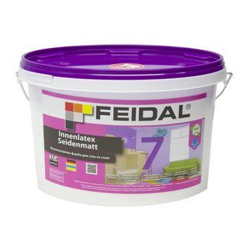 Фарба Feidal Innenlatex Seidenmatt 7 Шовковисто-матова Безбарвна 2,5 л 50105312 фото