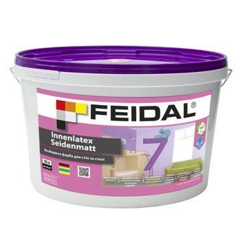 Фарба Feidal Innenlatex Seidenmatt 7 Шовковисто-матова Безбарвна 10 л 50105314 фото