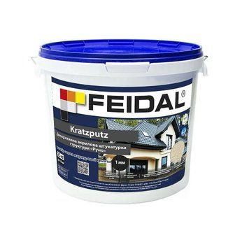 Декоративная штукатурка &laquo;баранец&raquo; Feidal Kratzputz 1 мм 25 кг белая 50128576 фото