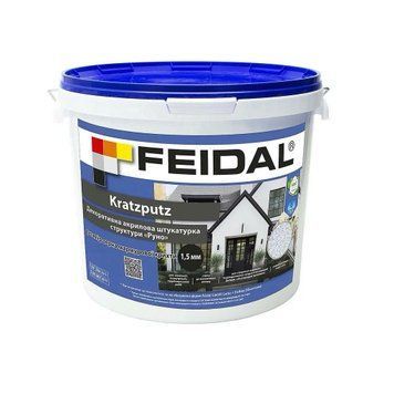 Декоративная штукатурка &laquo;баранец&raquo; Feidal Kratzputz 1,5 мм 15 кг белый 50128577 фото