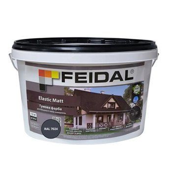 Гумова фарба Feidal Elastic Matt Матовий RAL 7024 Графіт 12 кг 50132343 фото