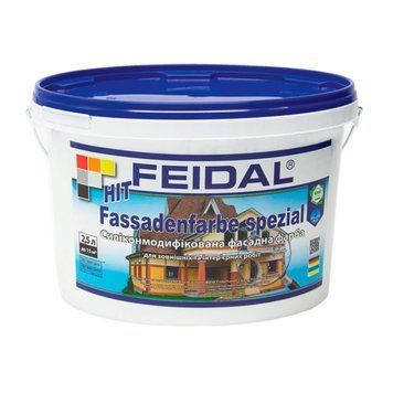 Силіконмодифікована фасадна фарба Feidal HIT Fassadenfarbe spezial 2,5 л 50105042 фото