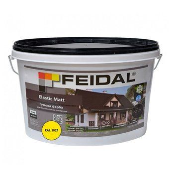 Гумова фарба Feidal Elastic Matt Матовий RAL 1021 Жовтий 6 кг 50132306 фото
