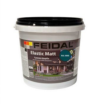 Гумова фарба Feidal Elastic Matt Матовий RAL 6005 Зелений 1,2 кг 50132332 фото